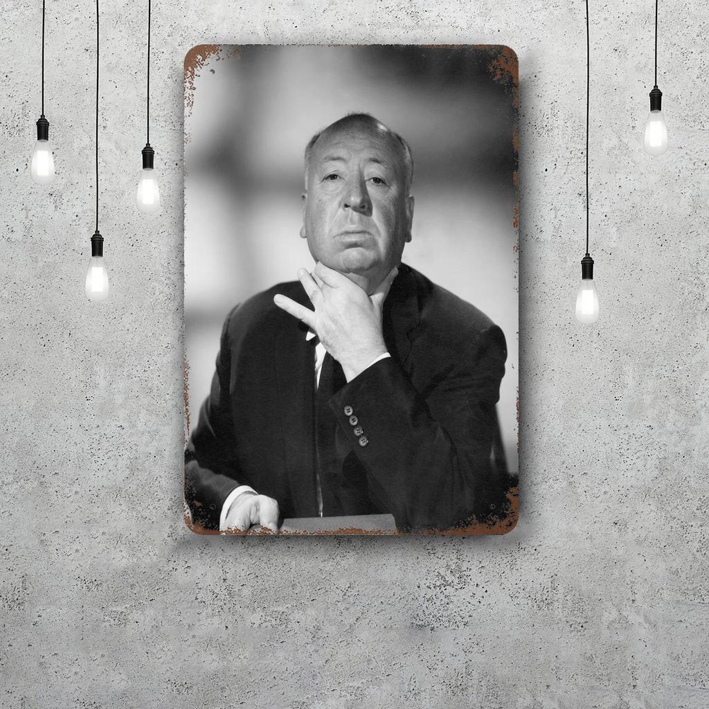 Alfred Hitchcock Decor Vintage Metal Signs Tin Signs Captain Poster Decor for Bar Pub Club Man Cave Wall Decoration