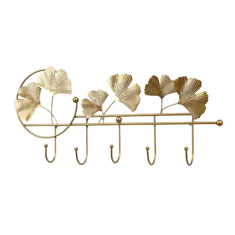 A20F-Modern Hook Up Fan-Shaped Leaf Hook Key Holder Wall Hooks Hanging Leaves Bathroom Wall Hook Decorative Minimalist Home