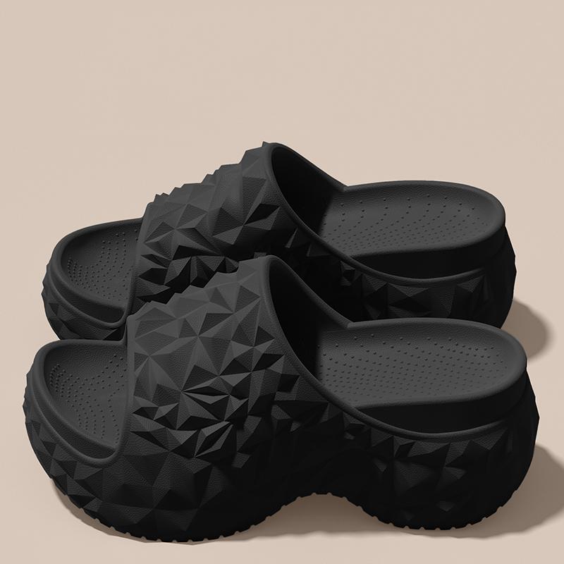 

Women s Chunky Platform Slippers Summer Comfort Soft Thick Bottom Slides Woman for Sandals New Open Toe Non-slip Beach Shoes 39-40 чорний