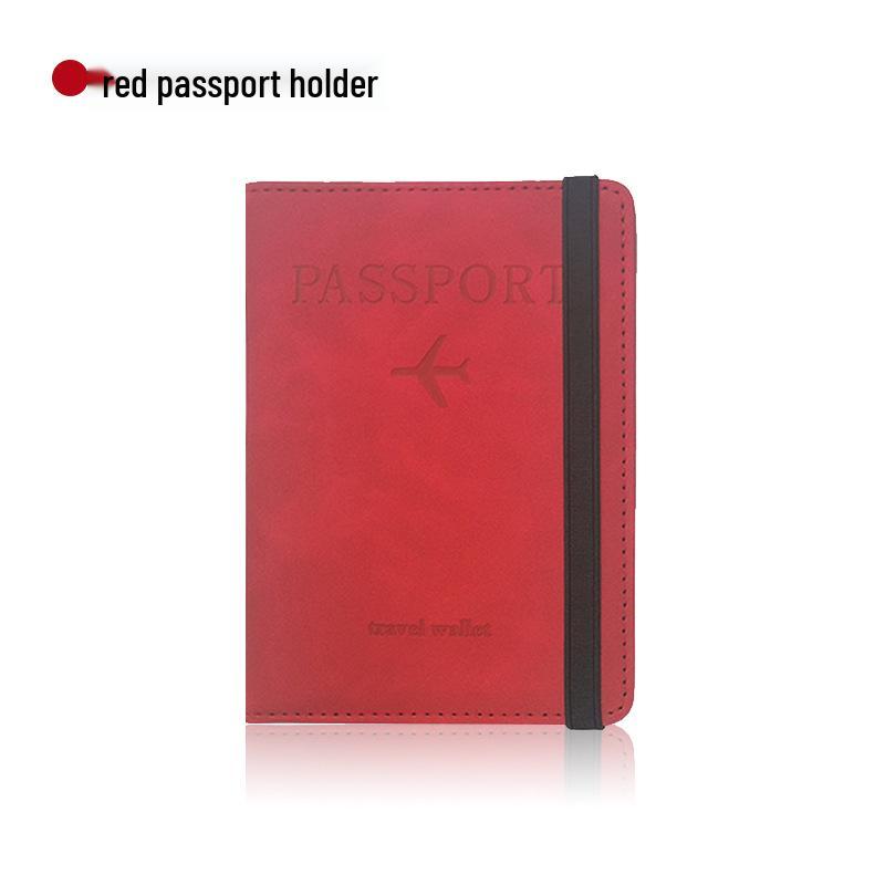 PU Leather Multi-Card Passport Holder with Embossed Design