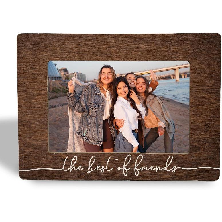 Best Friends Picture Frame - The Girls Friend Besties Wooden Photo Frame 4x6, Friend Soul Sister Gifts