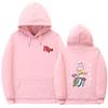 Anime-Inspired Oversized Hoodie With Ribbed Hem Unisex Sweatshirt Fall Casual Wear