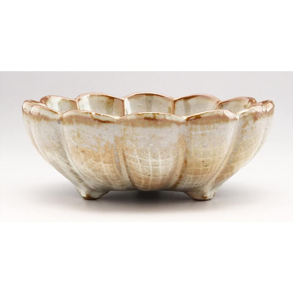 Mino Ware Gohonte Small 11cm Set of Made In Product "Kato Kenji" Chrysanthemum-shaped Three-legged Bowl/Plate, Approx. Diameter, 5, Japan, Code