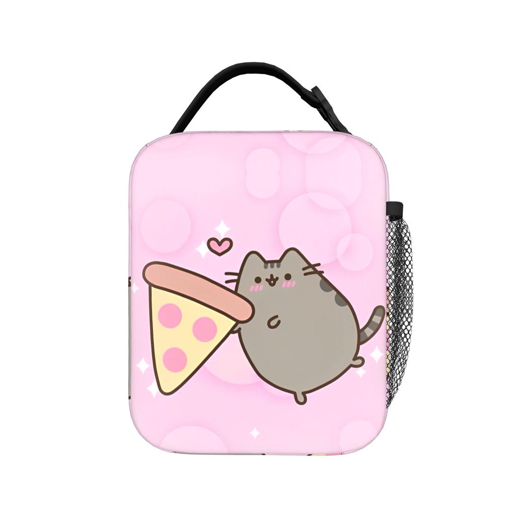 Boble Tea Insulated Lunch Bags Thermal Bag Reusable,Lunch Container P-Pusheencats High Capacity Lunch Box Tote Food Handbags
