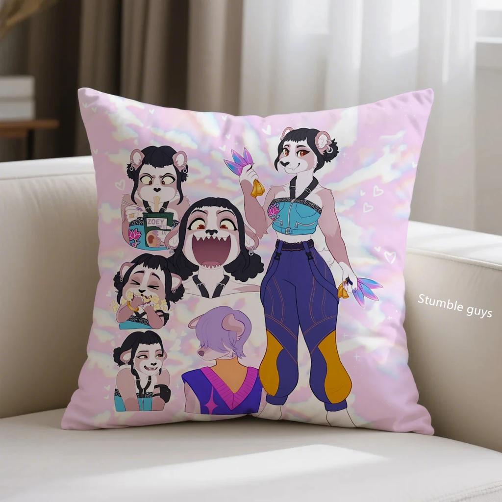 Kpop Anime Demon Hunters Pillowcase Sofa Cushion Cover Decor
