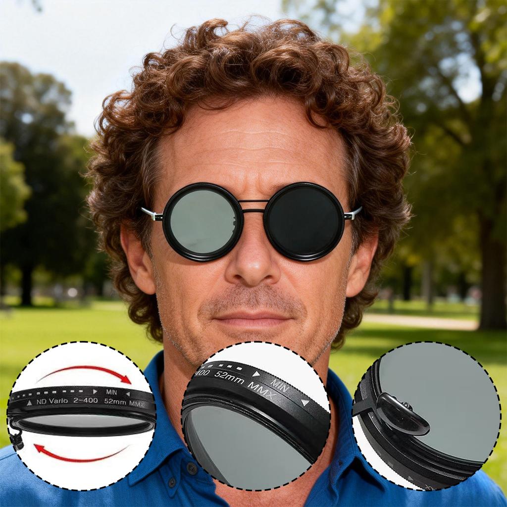 New, Handcrafted 2-400 9-stop Adjustable Neutral Density Filter Sunglasses, Adjustable Polarized Sunglasses, And Regular Sunglasses.