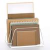 Transparency 2 Tiers Desktop File Holder With Multifunctional Paper Storage Compartments Office Supplies Rack