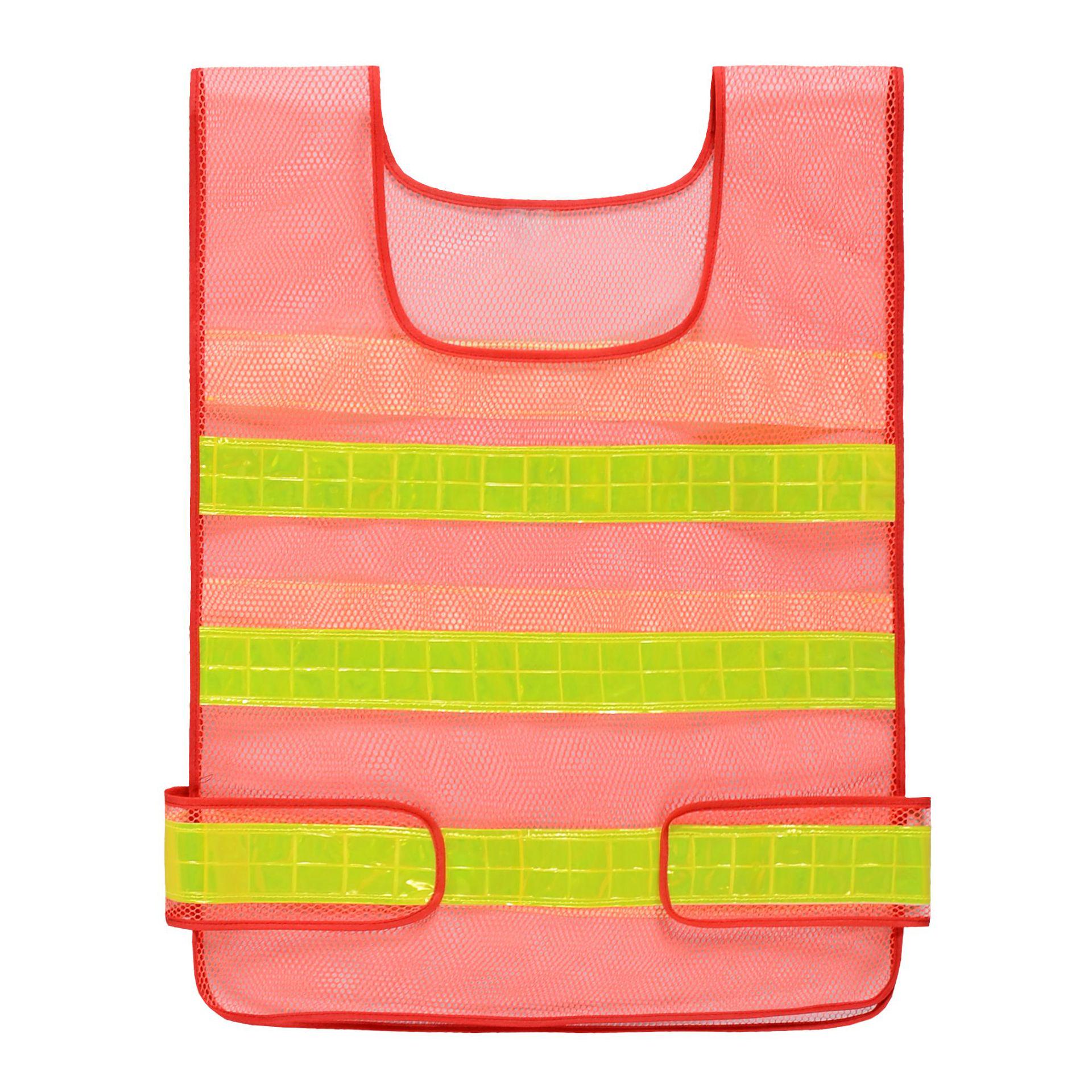 Fluorescent Safety Reflective Vest with Multi-Pockets for Construction and Sanitation