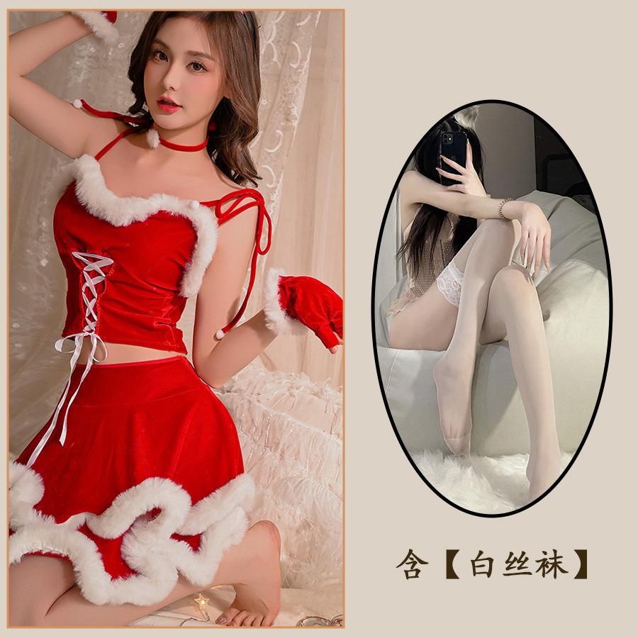 Sex clothes Sexy cute Christmas clothes Passion seduction Small chest suit Cosplay suspender skirt Uniform