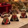 Whimsical Country Christmas Ornaments 2/3Pcs Highland Cow Wooden Tabletop Sign 2D Flat Yak Holiday Tree Decorations Figurine Ornament with