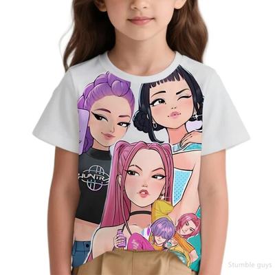 3-14Y 3D KPop Demon Hunters Kids Summer Tee Boys Clothes Girls Casual Wear
