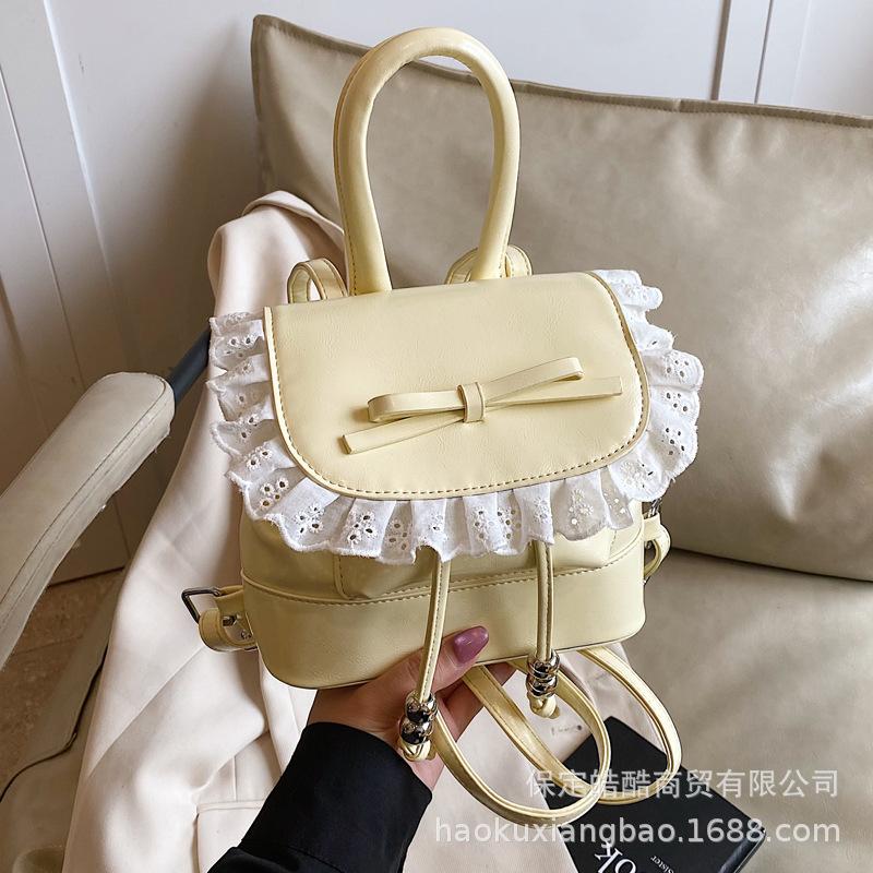 Backpack women's travel lightweight high value 2025 new niche design bow casual schoolbag travel backpack