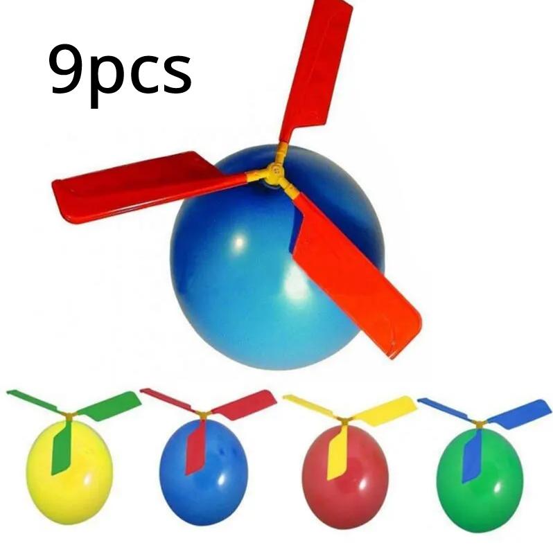 3/6/9Pcs Children Balloon Airplane Outdoor Toy Science Experiment Mechanics Teaching Balloon Helicopter