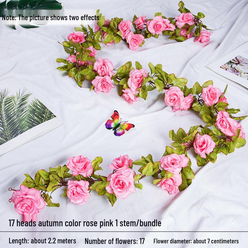 Artificial Rose Vine Floral Ceiling Decor