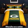 Green Bay Packers Design Bed Bedding Set 1 Duvet Cover + 2 Pillowcases Soft Breathable Household Bed Linens