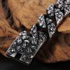 Gothic Skull Reťazové náramky Death's Head Curb pre mužov Steampunk Bikeri Šperky z skeletu Masívny pánsky náramok z nehrdzavejúcej ocele Novinka