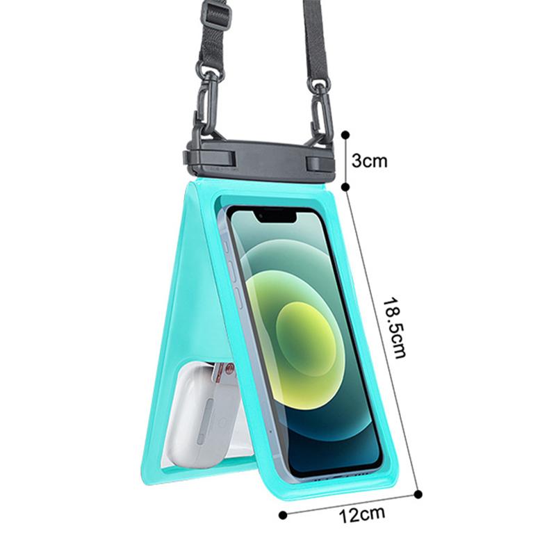 12x18.5 Waterproof Mobile Phone Bag Hanging Double Pocket Beach Swimming Outdoors Phone Pouch Storage Wallet Card Key Dry Bags