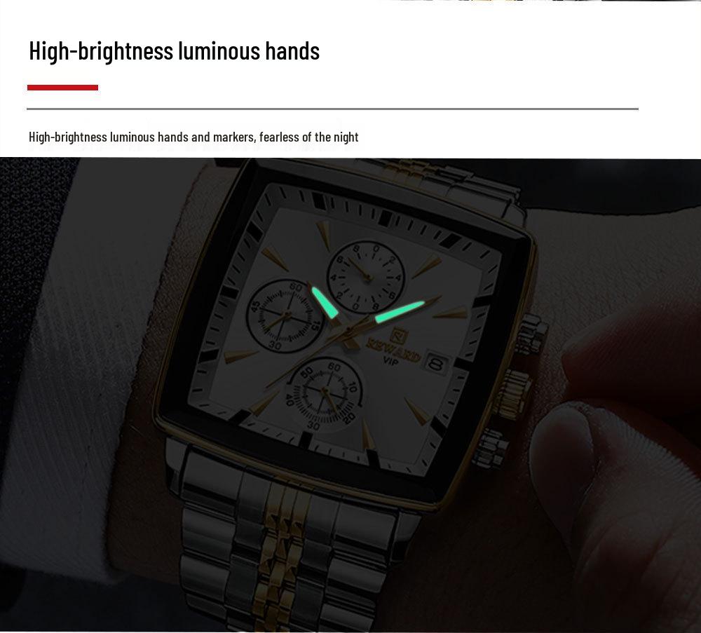 RD1100M Men's Multifunction Chronograph Watch - Waterproof, Luminous, Solid Steel Band