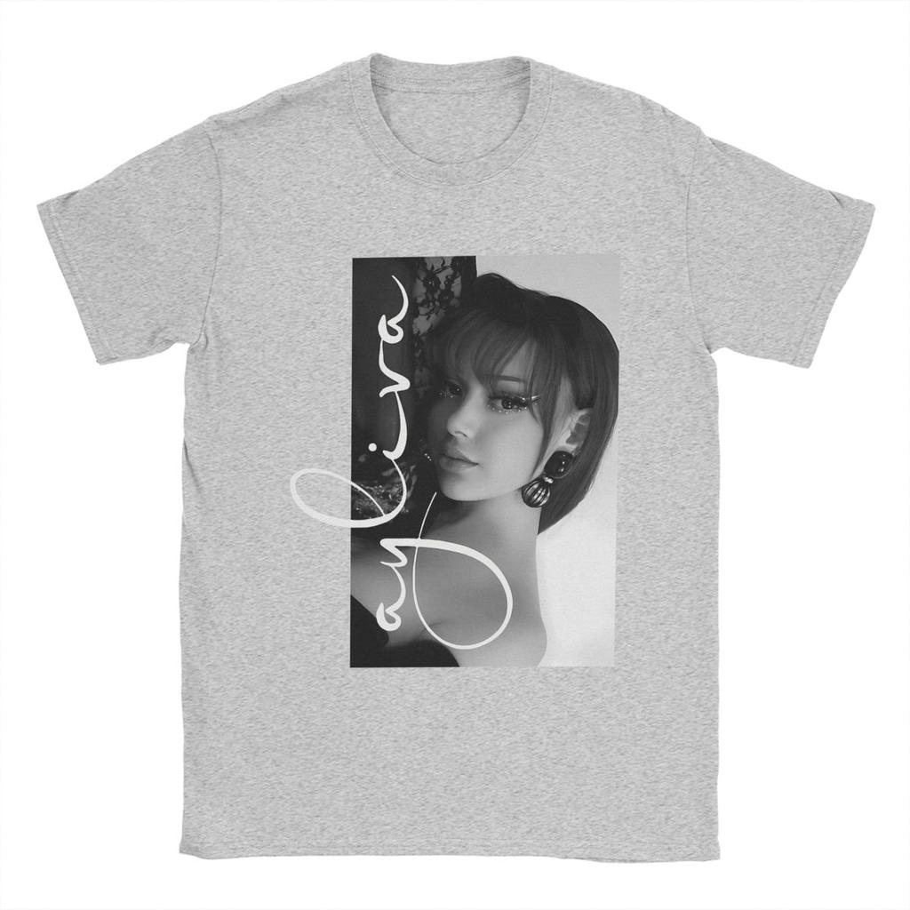 Ayliva T-shirt för män Nyhet 100% bomulls-t-shirts Rund hals Kortärmad T-shirt Grafiska kläder