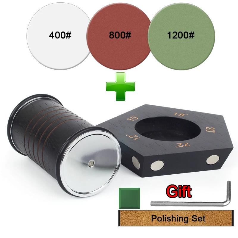 Rollers Sharpening Stone DIY Knife Sharpener Solid WoodKnives Grinding System 12/15/18/20/22° Bear Metals Diamond Whetstone Tool