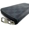 LOUIS VUITTON N63095 Zip Around Damier Grafitte leather Zippy Wallet Vertical Purse black leather mens Used