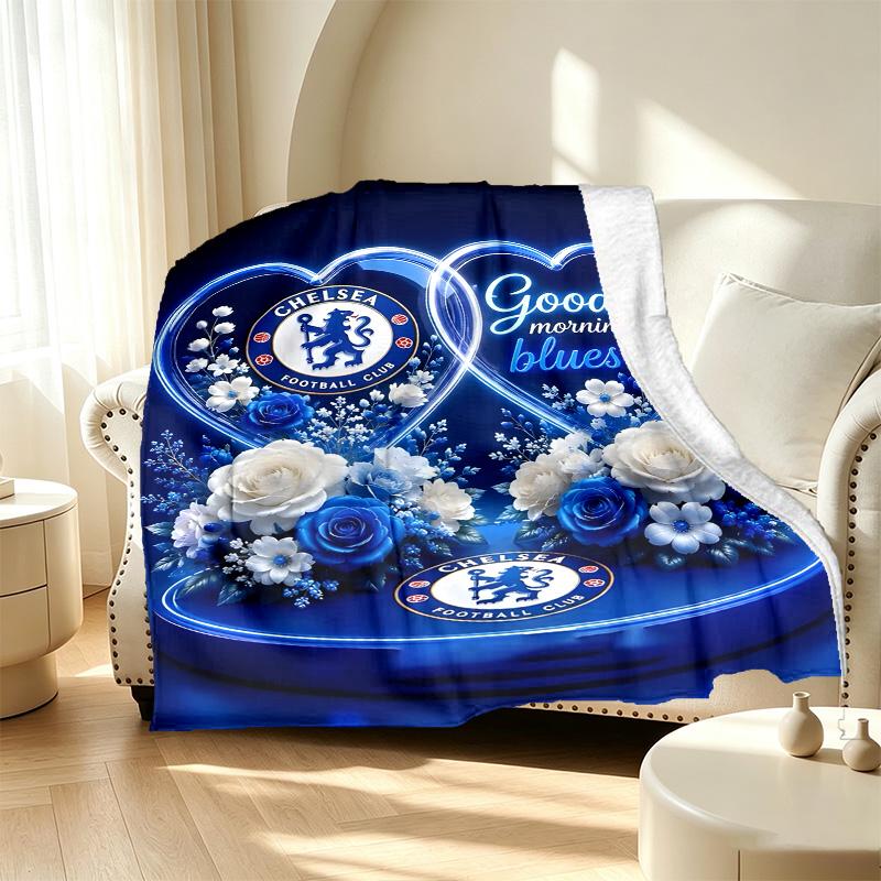 Football club.C Pattern Blanket for Home Decoration, Bed, Sofa, Car Travel, Camping, Suitable for All Seasons, Birthday Christmas Gift