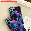 2DFlat Vibrant Blue Purple Splash Art Phone Case All inclusive film hard iPhone case, compatible with iPhone 18 Pro Max 17 16 15 14 13 12 11