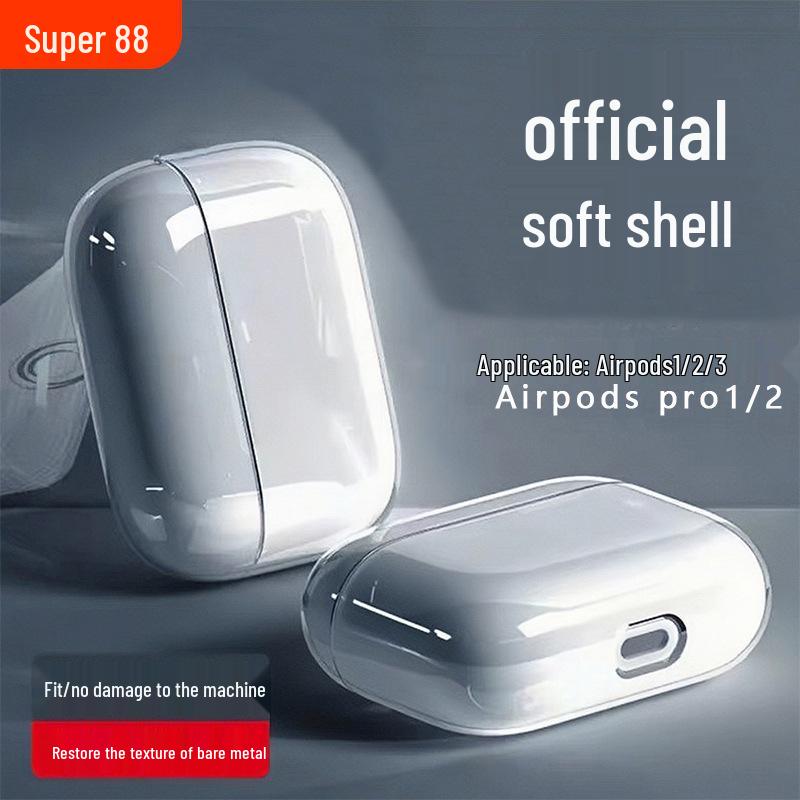 Apple AirPods Pro 2 & 3 Soft Transparent Protective Case, Compatible with 2nd & 4th Generation Earphones AirPods Pro Gen 2