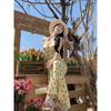 2025 French Seaside Floral Maxi Dress: Elegant Retro Slimming Summer Style with Spaghetti Straps