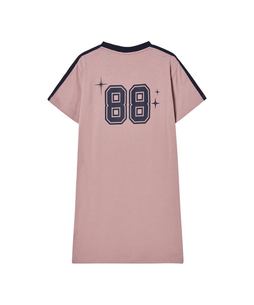 Awesome Studio Football Line Color Block Dress Indie Pink