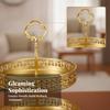 Double Layer Fruit Tray Colored 2 Tier Decorative Leaf Pattern Dessert Stand for