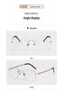 Men's Titanium Rimless Blue Light Blocking Glasses for Office and Business Use - Lightweight, Luxury, Fits Myopia Lenses, Unisex