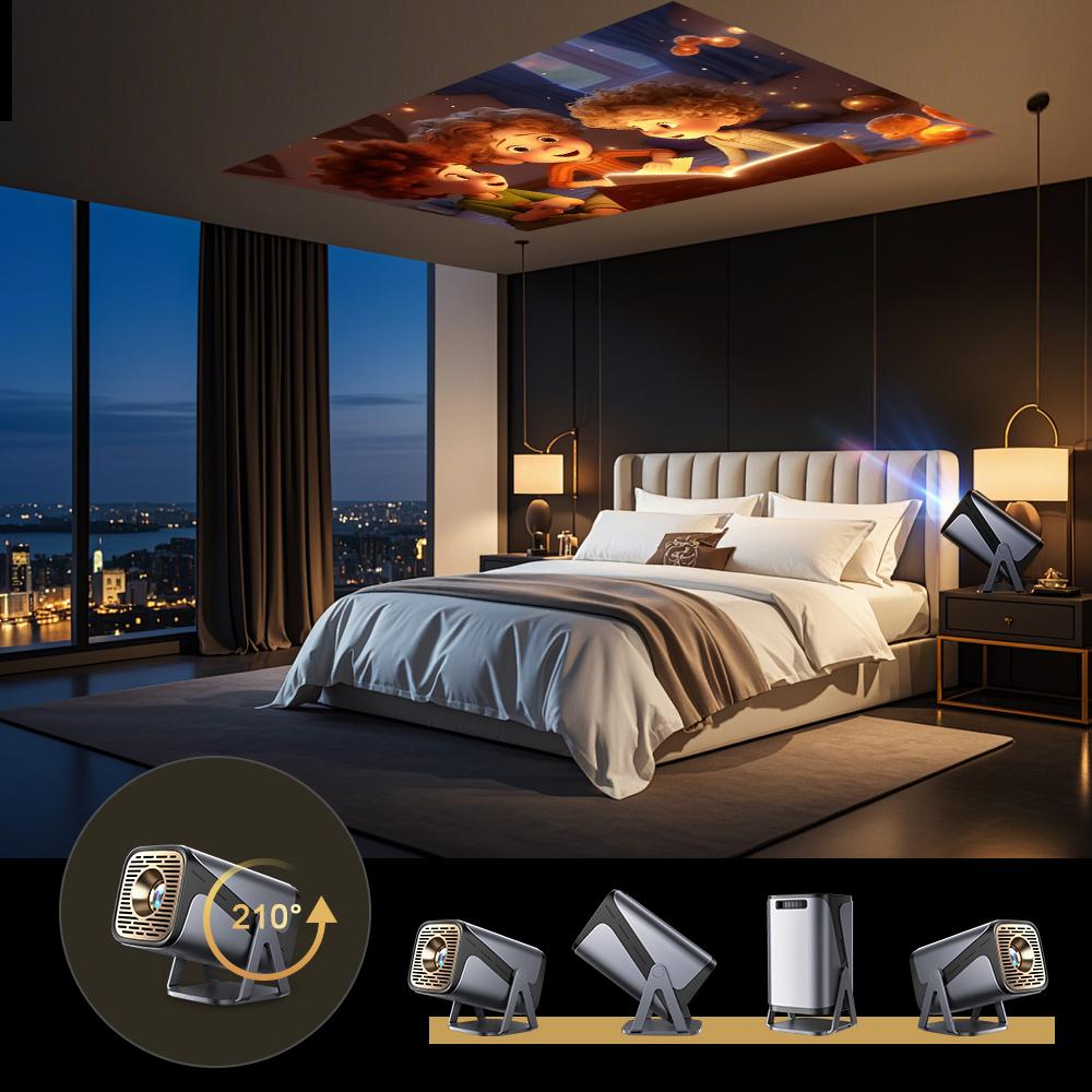 YDH-Q320 2026 New Model Short-Throw Projector 720P Support 4K Android 11 Wireless Screen Mirroring 600 Lumens Indoor Outdoor Use