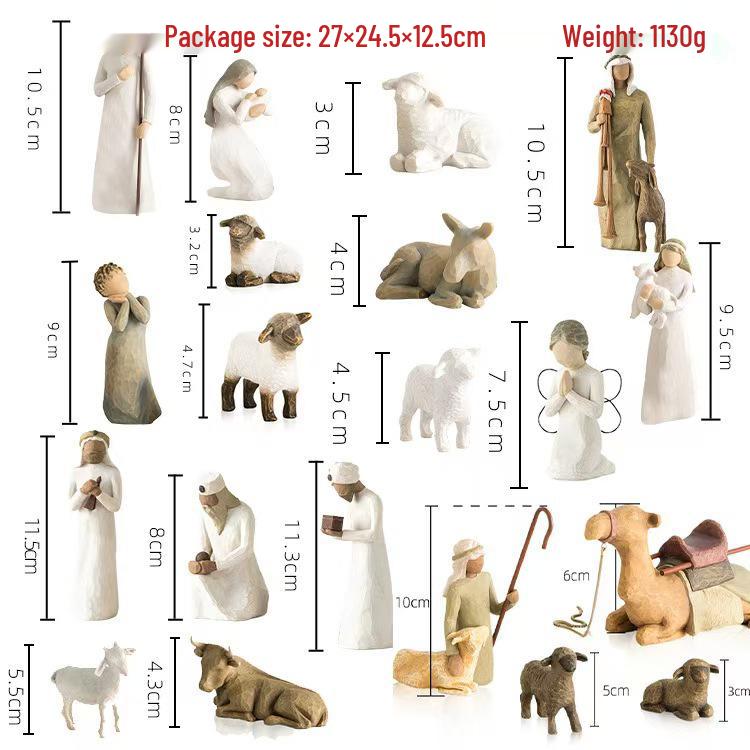 Weihnachtsserie Desktop Harz Krippe Ornament