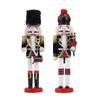 30CM Christmas Nutcracker Set Wooden Nutcracker Ornament Soldier Figure Handcraft Doll Home Office Desktop Xmas Decoration Gift