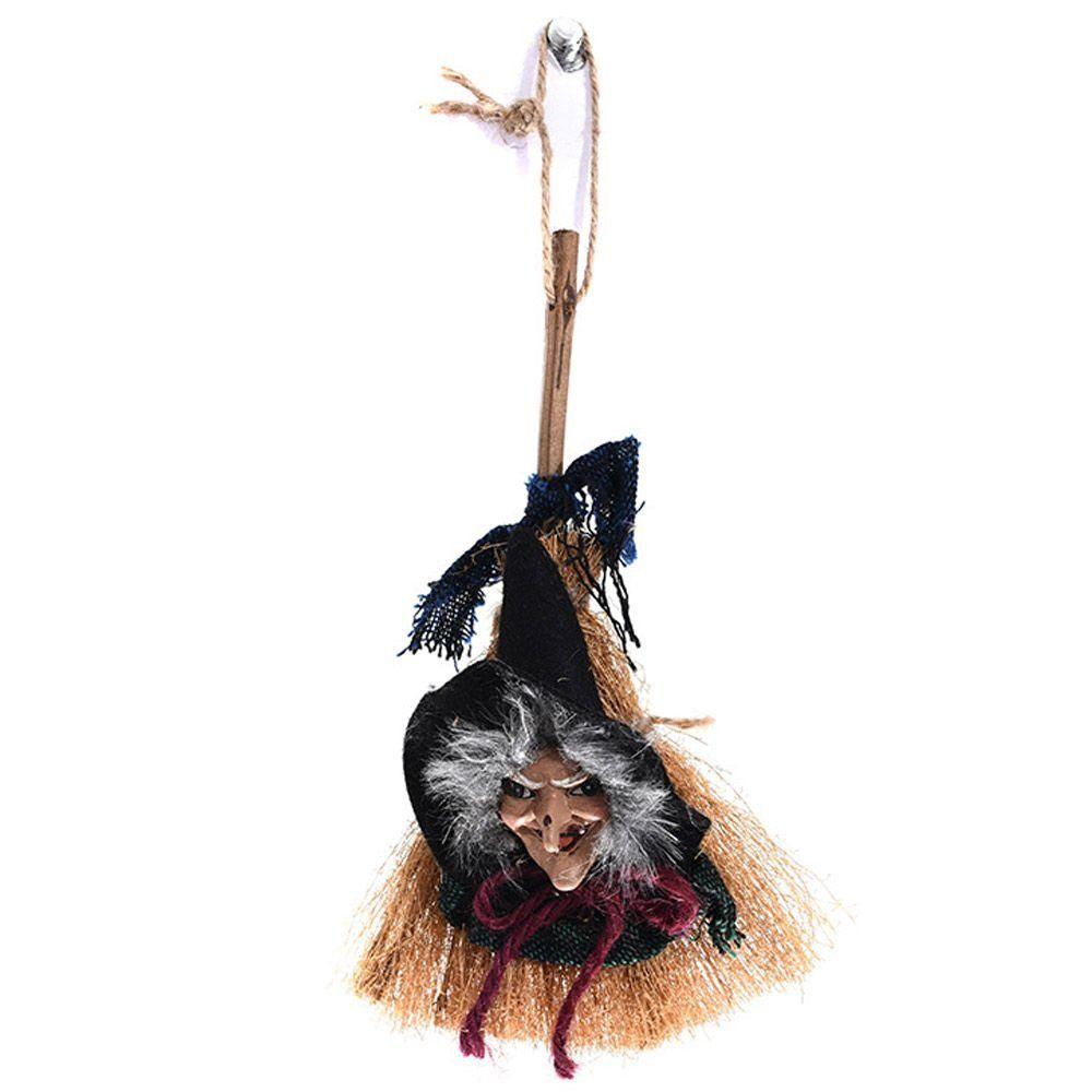 Handmade Witch Props Doll Witch Witch Broom Pendant Funny Halloween Witch Doll Fancy Dress Party