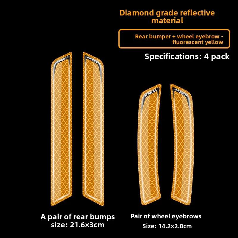 2PCSCar Wheel Arches Front and Rear Bumpers Night Reflective Decorative Car Stickers Universal Body Protection Stickers Stickers