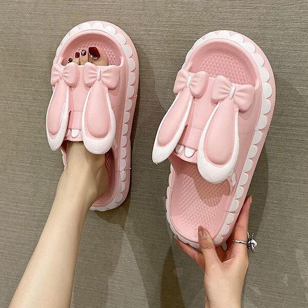 Instant Delivery Rabbit Rabbit Rabbit Ears Slippers Beach Sandals Women s Shoes Cute Bath Slippers Shower Sandals Room Shoes Indoor/Outdoor Shoes