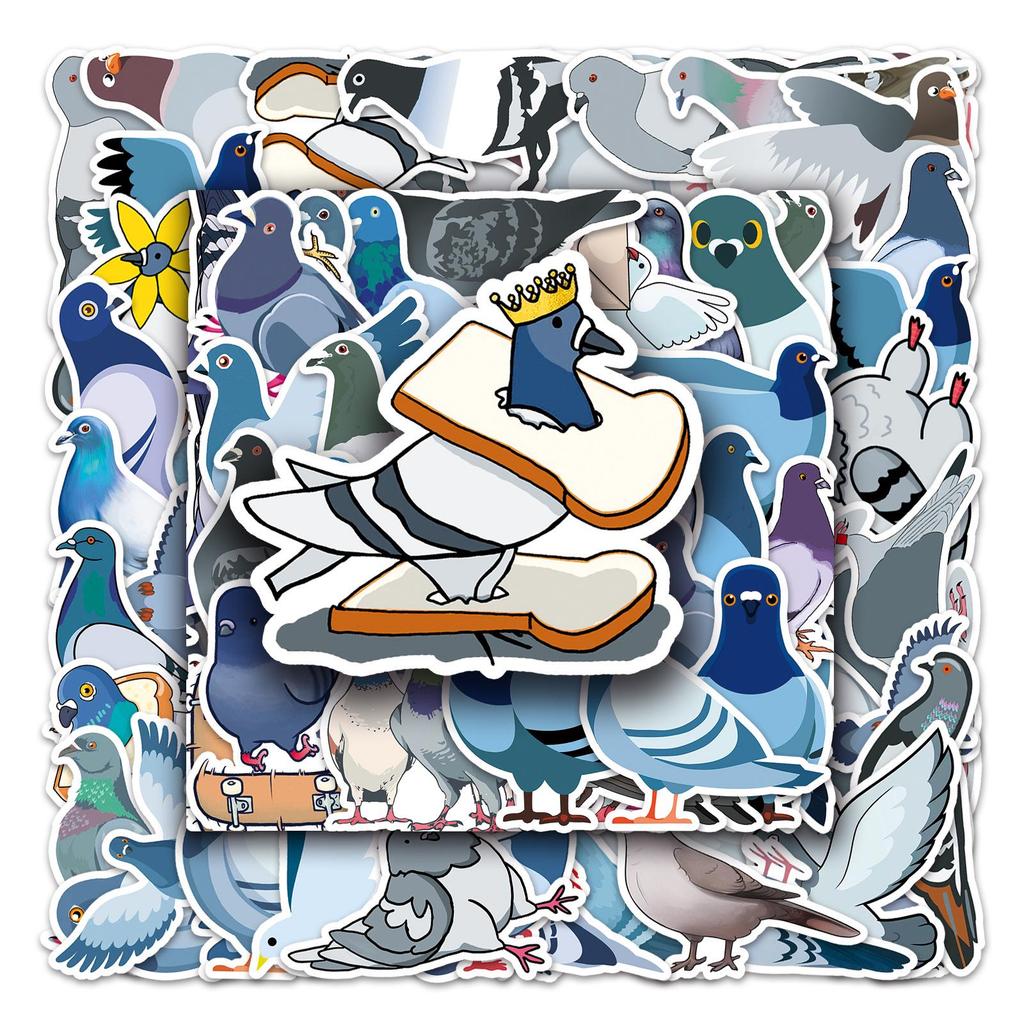 50 Cartoon Tauben Graffiti Aufkleber: Wasserdicht, Tierdesign, DIY für Kinder, Skateboards und Koffer