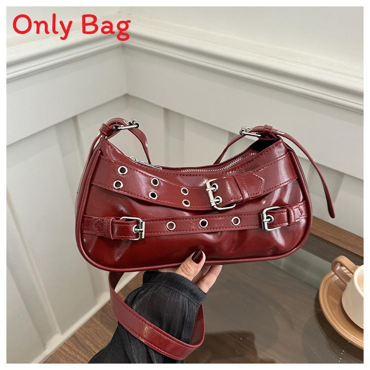 

Street Style Pu Small Shoulder Bag With Zipper Closure For Daily Casual Use червоний
