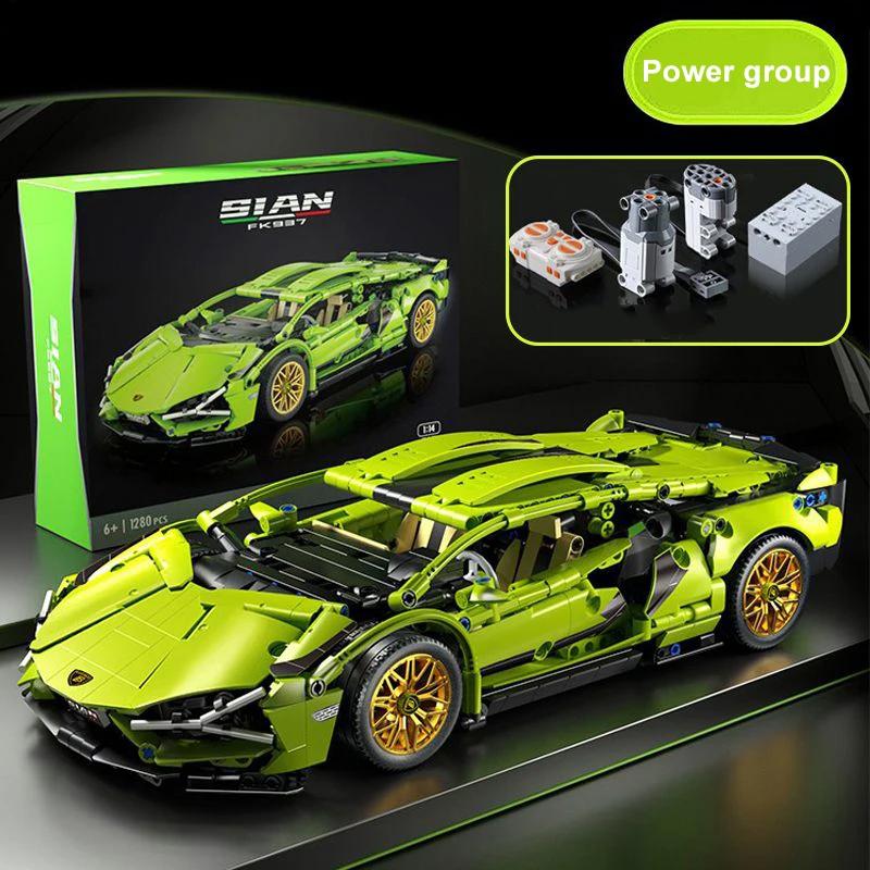 Interesting Toys Unisex Kids Technical Super Speed Sports Car Building Block Model Remote Control Vehicle Assemble Brick Desk Decor Toys For Kid Adult Gift