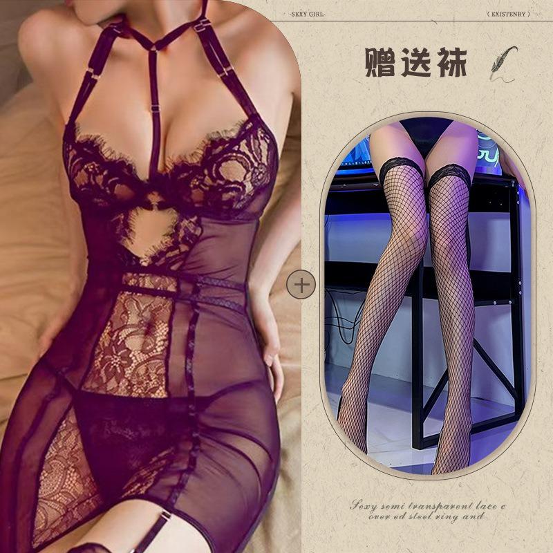 Night listening incense new sexy underwear mesh perspective uniform seduction women tight tulle lace sexy suit 238