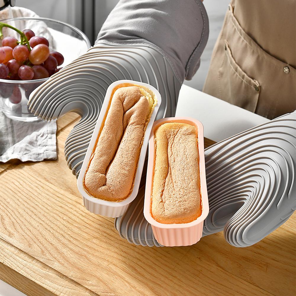 6Pcs Mini Loaf Baking Pans Household Rectangle Silicone Baking Box Non Stick Cake Pan DIY Bread Mold Baking Tray Bakeware