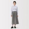 MUJI Women's Hemp Cotton Easy Long Skirt, Gray Stripe, BE1VBA5S, Women's XL