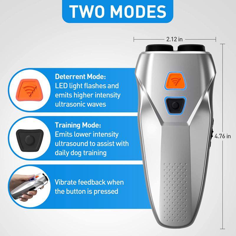 Ultrasound Dog Repellent Deterrent Stop Barking Device Training Pet Bad Behaviors Correction 3 Modes 4