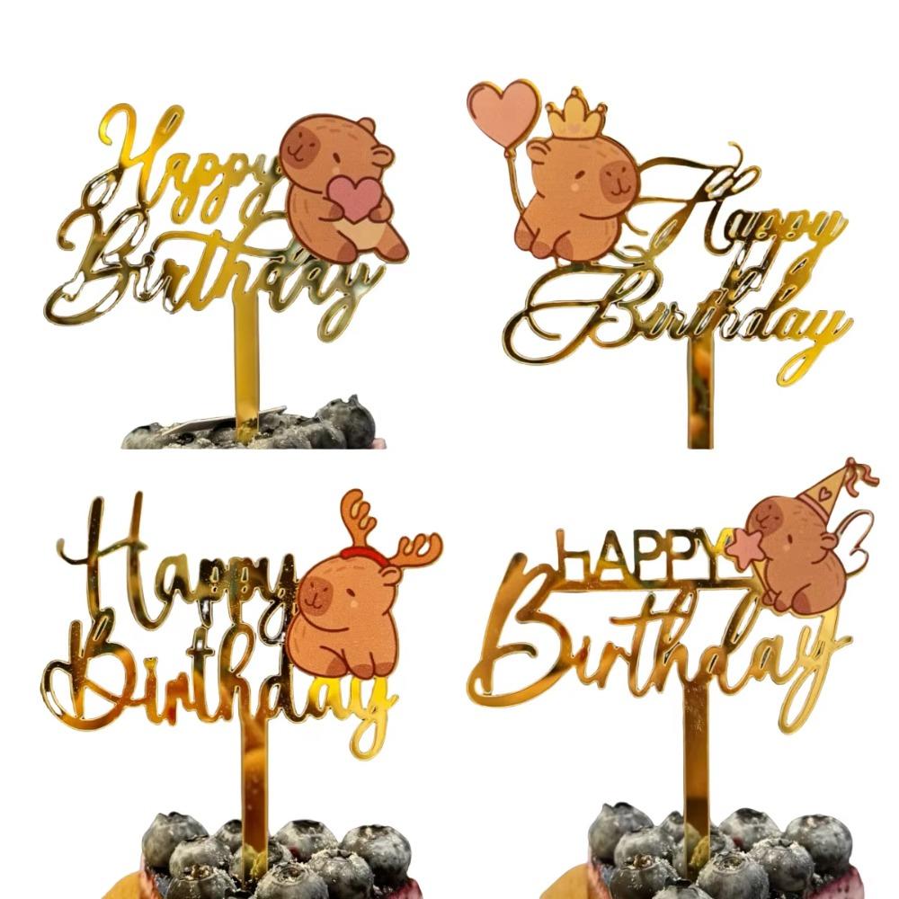 Topper per Torta Capibara in Acrilico per Compleanni di Bambini Festa per Baby Shower Decorazioni Animali Carini Forniture