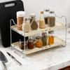 Shelf for Kitchen Counter Non-Slip Storage Space Saving Double Layer Kitchen Storage Shelves for Cabinet Pantry Seasoning Jars