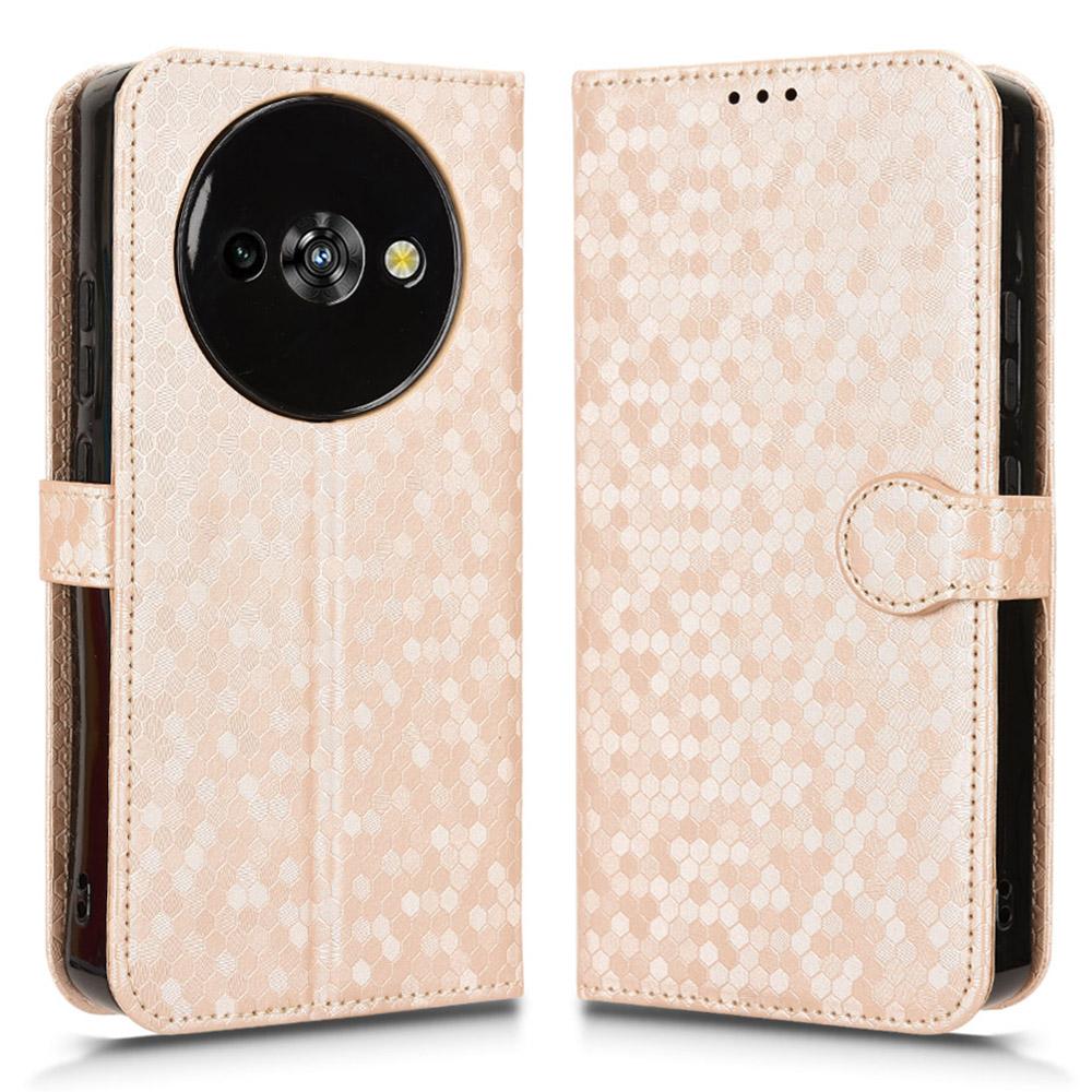 For Oukitel C59 Pro/C59 Wallet Case Dot Pattern Imprint PU Leather Phone Cover with Wrist Strap