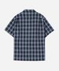 Yunibeosyeolobeolol Check Open Collar Short Shirts Navy