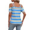 New Spring and Summer Women's Fashion Vacation Casual Halter Off-the-shoulder Short-sleeved T-shirt